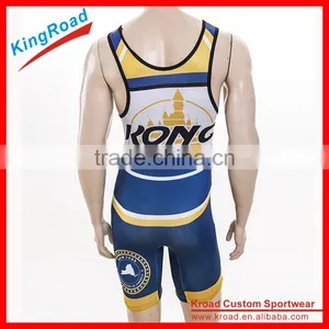 Full Digital Sublimation Wrestling Singlets/gym Singlet Made of Spandex Fabric/men's Sports Singlet thumbnail-1