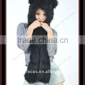 2012 NEW FASHION ANIMAL TEEN HAT BLACK WOLF thumbnail-1