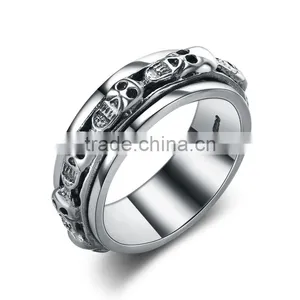 Fashion Jewelry Brass / S925 Cool Punk Retro Style Personalized Devil Skull Ring for Men thumbnail-1