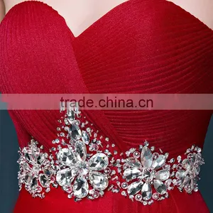 MGOO New Custom OEM Wine Red Handmade Wedding Dress Elegant Dinner Party Dress Top Design Prom Dress 2067 thumbnail-5