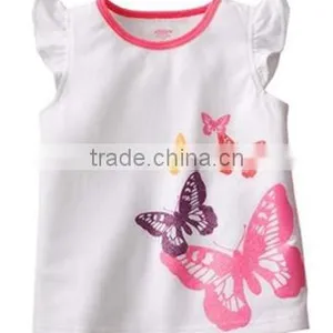 Girls Fashion Butterfly Pattern Sleeveless t Shirts New Cartoon Tops thumbnail-1