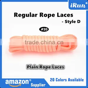 Neon Orange Color Polyester Rope Lace - Round Yeezy Laces Regular Plain Rope Lace - Street Style Customized Length Rope Bootlace thumbnail-1