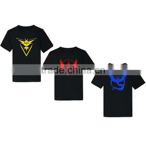 Factory Custom Blank Colorful Pokemon Go Logo Priting Cotton Tee Shirt Men's t Shirt Pokemon go Pokemon thumbnail-1