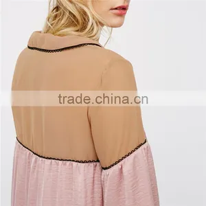 2017 OEM Spring Silky Sheer Femme Scalloped Trim Sleep Shirt thumbnail-4