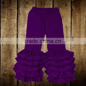 2016 Latest Designs Baby Muliti Ruffles Pants Girls Soild Colorful Leggings Kids Children Girls' Wholesale Ruffle Legging Pants thumbnail-6