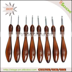 Wholesale 8pcs 2.50-6.0mm Curved Plastic Handle Crochet Hook Set thumbnail-1