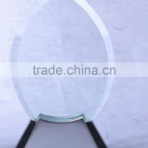 Factory Wholesale Customized Engraving Crystal Glass Trophy For Wooden Base Trophy KC-09 thumbnail-1