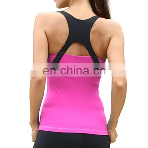 Wholesale Sport Women's Athletic Tank Top Vest Gym Seamless Nude Yoga Tops thumbnail-5