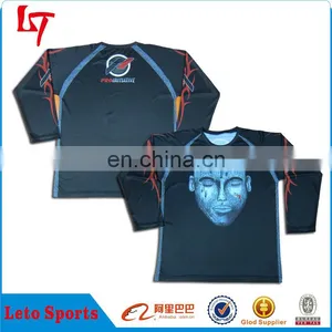 100% Polyester Sublimated Printing Lacrosse Jerseys With Long Sleeves thumbnail-1
