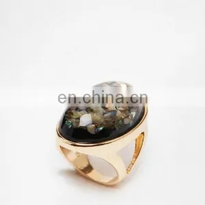 18K Gold Plated OPal Shell Knuckle Ring Fashion Jewelry thumbnail-1