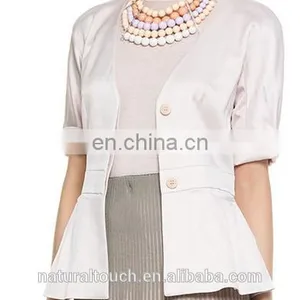 2015 Women Classy V-Neck Grace Ruffles Buttom Jacket NT10 thumbnail-1