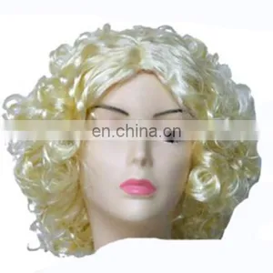 MCW-0257 Party Masquerade Short Women Hot Curly Golden Wig thumbnail-1