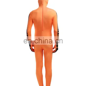 Orange Skull Jumpsuit Second Skin Suit Zentai Bucks Halloween Costume thumbnail-5