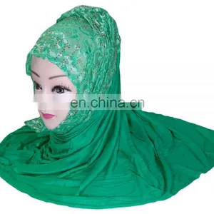 2-Way Style Scarf Hijab For Casual Party Wear 2017 / Latest Net Embrodiered Scarves Stoles thumbnail-4
