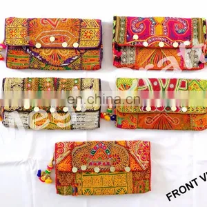 Wholesale Indian Banjara Coin Clutch Bag -Gypsy Coin Clutch Bag - Indian Gypsy Banjara Hippie Style Purse thumbnail-1