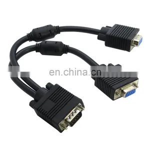 1 VGA Male to 2 VGA Female VGA Monitor Y Splitter Cable thumbnail-1