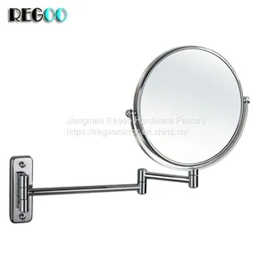 Makeup Mirror Round 3X Magnifying Folding Magic Wall Mounted Antique Brass Cosmetic Mirror thumbnail-1