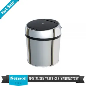 OEM & ODM Custom Design Colored Trash Can Dust Garbage Stainless Steel 6L 9L 12L Sensor Waste Bin thumbnail-1