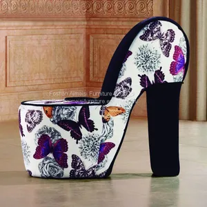 Modern Creative Design Colorful Shoe Shaped Furniture High Heel Shoe Chair thumbnail-2