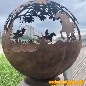 With Customized Modern Auto Paint Spraying Office Stainless Steel Garden Concave Mirror Sculpture thumbnail-1
