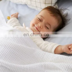 Soft Warmth Stretch Knit Cotton Waffle Blanket For Bed Sofa thumbnail-1
