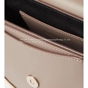 020 Autumn Winter New Women's Beige Grey Cow Leather Saddle One-shoulder Bag Net-a-Porter thumbnail-3