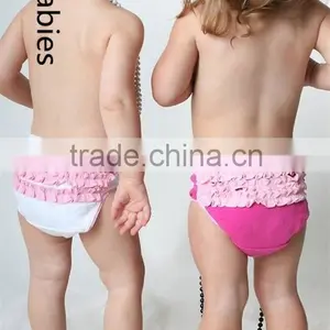 Fashion Designer Baby Clothes 2016 Girls Ruffle White & Fuchsia Panties thumbnail-1