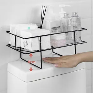 Wrought Iron Storage Rack Over The Toilet Bathroom Space Saver Metal Towel Storage Shelf thumbnail-1
