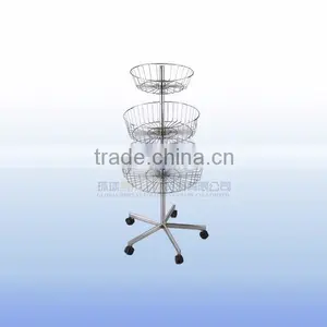 Chrome Metal Movable Super Market Display Stand/display Basket 3 Layers thumbnail-1