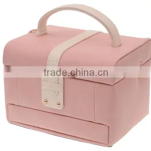 OEM Pink Leather Display Case for Jewelry, High Quality Jewelry Display Box, Pink Leather Jewelry Box Custom Logo thumbnail-3