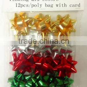 10pcs 2"dia With10mm Wide Ribbon and 13loops Mini Confetti Bows - Acetate Pack in RED Color thumbnail-6