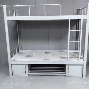 Twin Over Twin Metal Bed | Simple Black And White Style & High Load Capacity | Apartment & Youth Hostel - OEM/ODM Service thumbnail-3