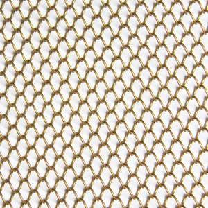 Decorative Woven Metal Mesh Fabric, Flexible Mesh Metal Curtains, Brass Wire Mesh thumbnail-5