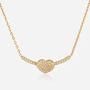 Custom Round Stainless Steel Rhinestone Charm Necklace - 18K Gold Plated Alloy thumbnail-2
