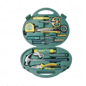 15pcs Multi-function Household Hand Tool Kit, Complete Home DIY Repair Tool Set With Round Portable Plastic Case for Gift & Promotion thumbnail-1