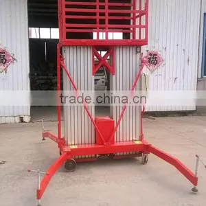12m Mobile Hydraulic Two Mast Telescopic Aluminium Electric Lift/ Electric Ladder thumbnail-4