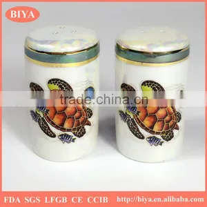Chaozhou Factory Manufacture Ceramic Salt and Sepper Shaker Bottles Colorful Pearl Glazed Souvenir Bottle thumbnail-1
