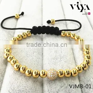 Newest Fashion Unzex Wrap Rope Beads Bracelet With Stainless Steel Bead Bracelet 7" thumbnail-3