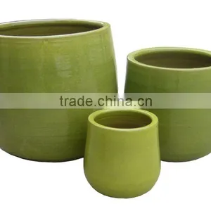 Baby Egg Shape Pottery Pot In Green Color thumbnail-1