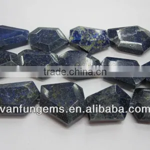 Wholesale Flat Faceted Tumbled Lapis Fashion Beads in Different Size thumbnail-3