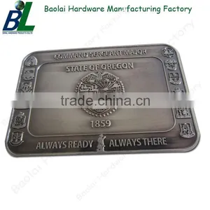 Oval Shape Embossed Zinc Alloy Reversible Belt Bukle for Men thumbnail-2