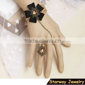 >> 2016 New Vintage Ladies Party Jewelry,charm Lace Bracelet With Ring / thumbnail-1