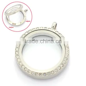Multicolor 30mm Round Magnetic Floating Charms Locket, Stainless Steel Custom Floating Locket for Girls thumbnail-2