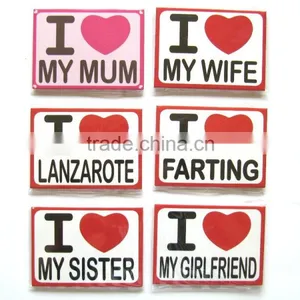 China Supplier High Quality I LOVE MY MOM Iron Fridge Magnet for Souvenir Gift thumbnail-2