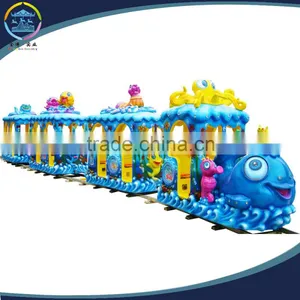 Kids Outdoor Playground Mini Train With Track for Sale thumbnail-1