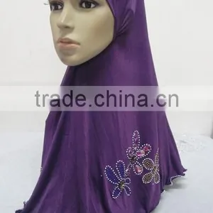 H251 Latest Muslim Hijab With Rhinestone and Crystals thumbnail-2
