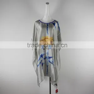 Wholesale Plus Size Bat Wing Sleeve Beach Round Neck Mini Casual Dress thumbnail-1