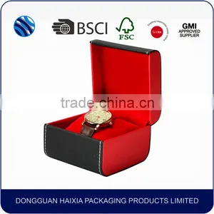2016 Luxury PU Leather Single Watch Storage Case Box With Sponge Pillow thumbnail-5