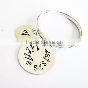 Personalized Little Sister Keychain Stamped thumbnail-1