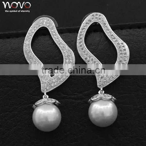Dubai Silver Pearl Jewelry Earring Beautiful Earring Designs for Women thumbnail-1